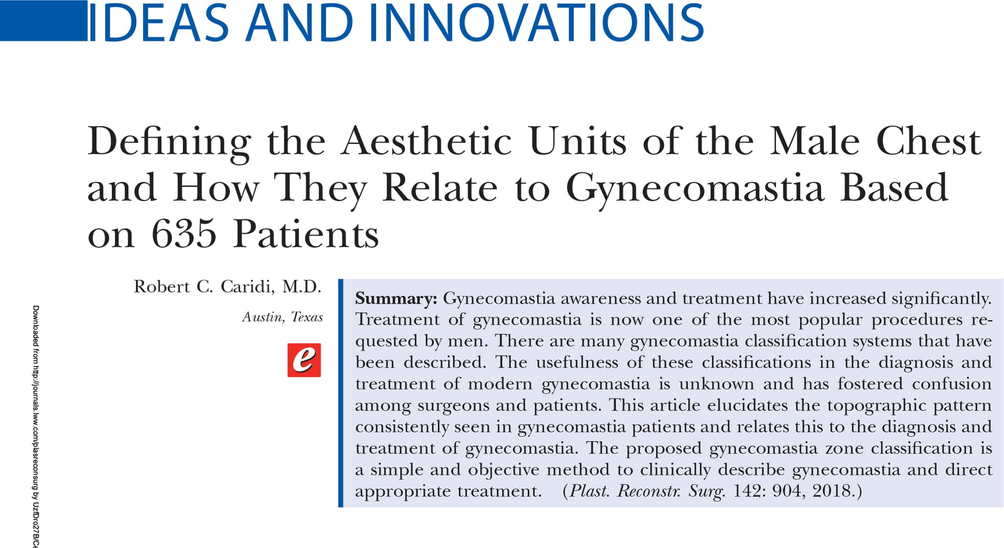 Defining the Aesthetic Units of the Male Chest and How They Relate to Gynecomastia Based on 635 Patients